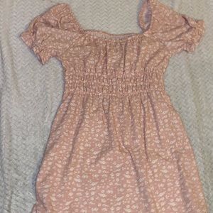 Cute floral pink milkmaid dress